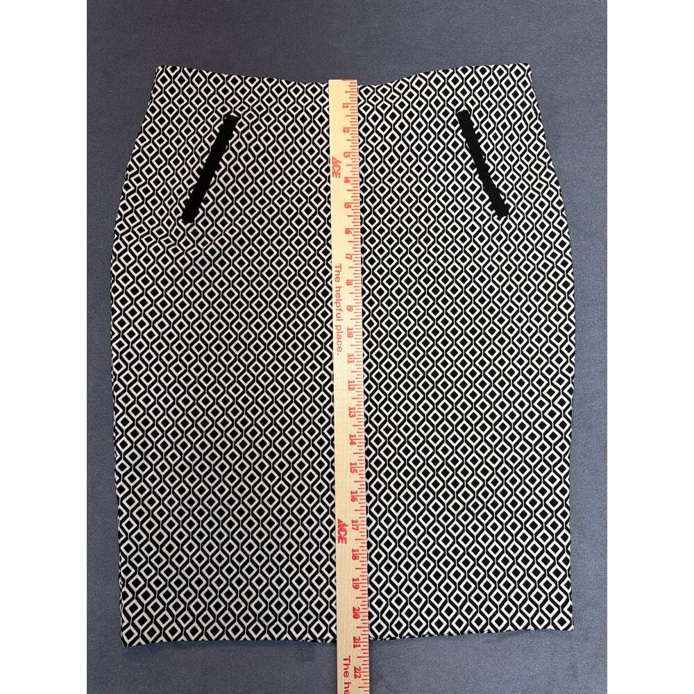 Mosaic & Co. Geometric Black & White Pencil Skirt Faux Pockets Size XL - Picture 4 of 10